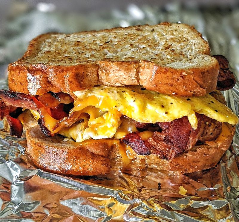 Smoky Bacon Crisp and Scrambled Egg Sandwich