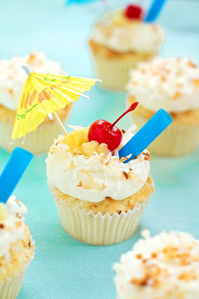 Pineapple Cupcakes with Cream Cheese Frosting
