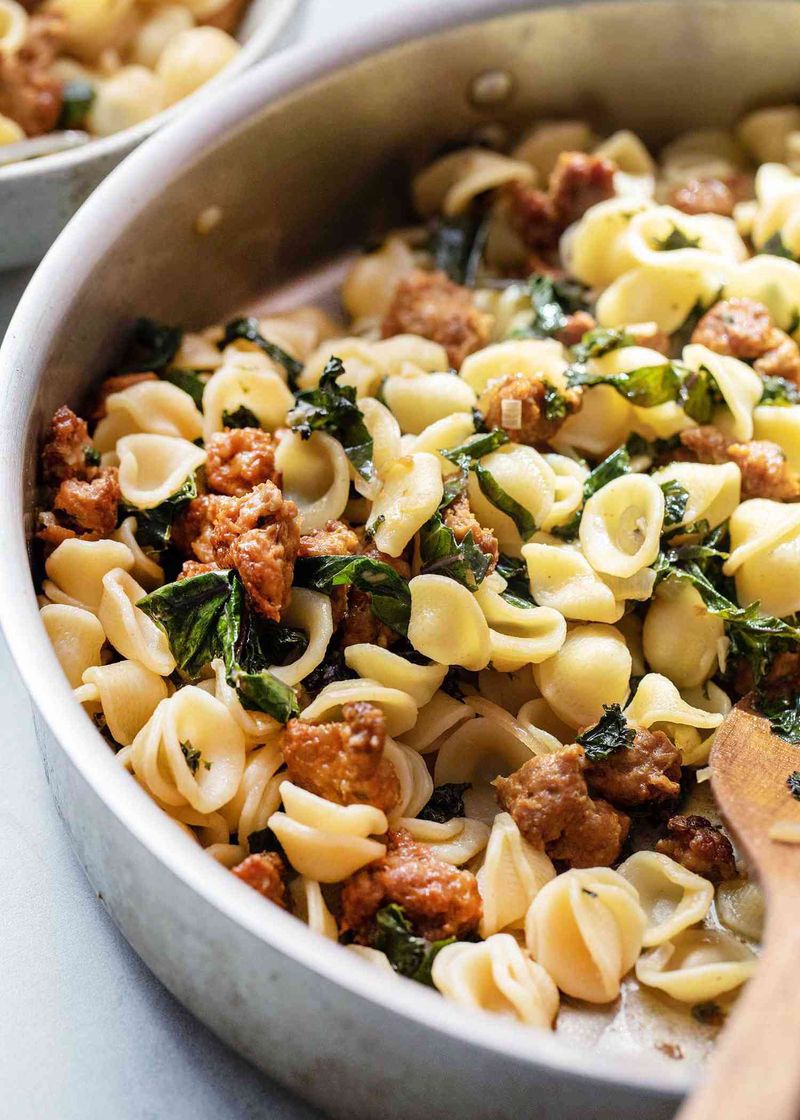 Chicken Sausage and Kale Orecchiette