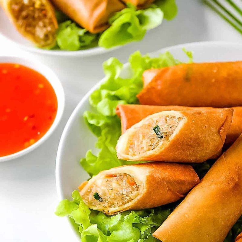 Crispy Spring Rolls with Sweet Chili
