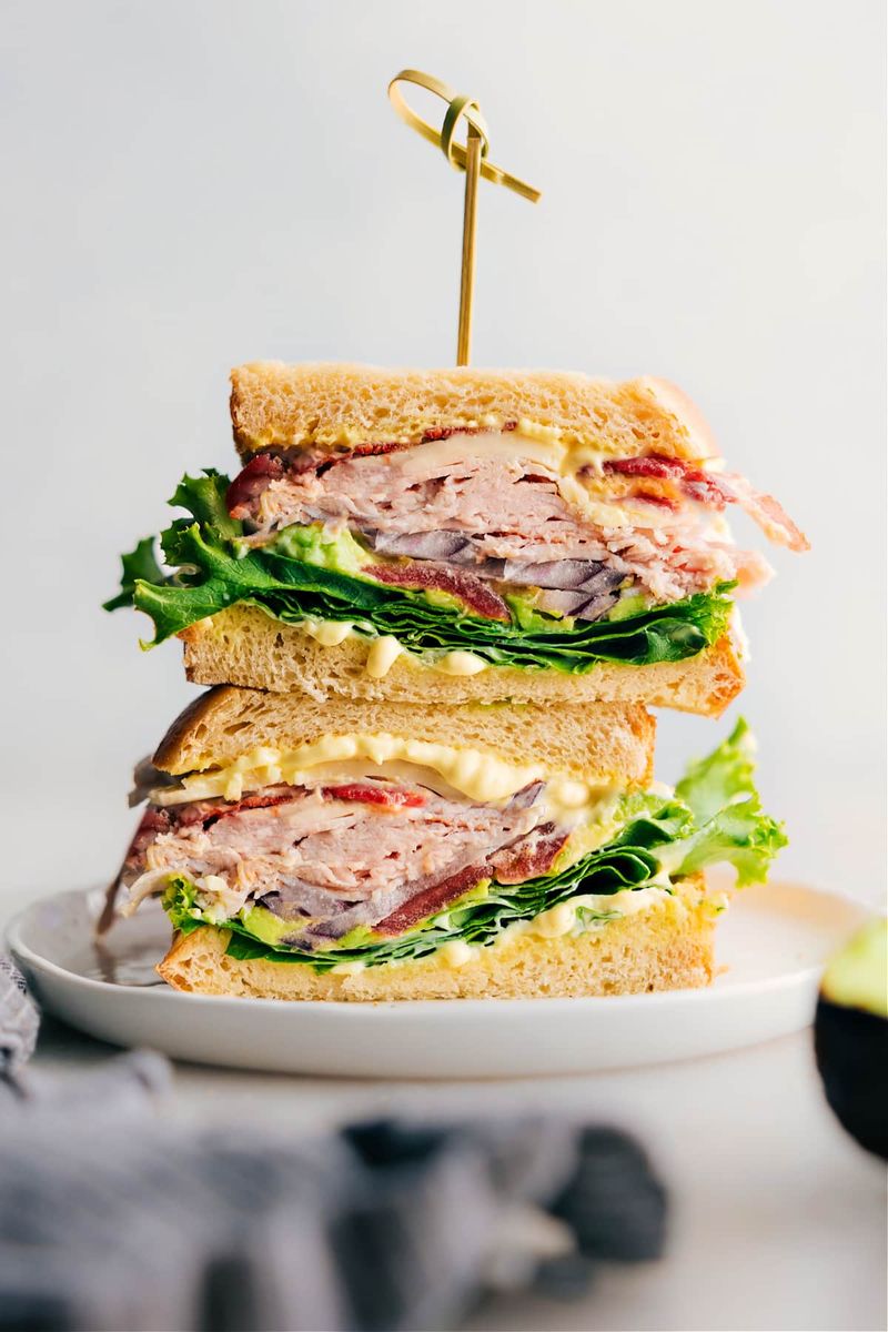 Turkey and Avocado Club Sandwich