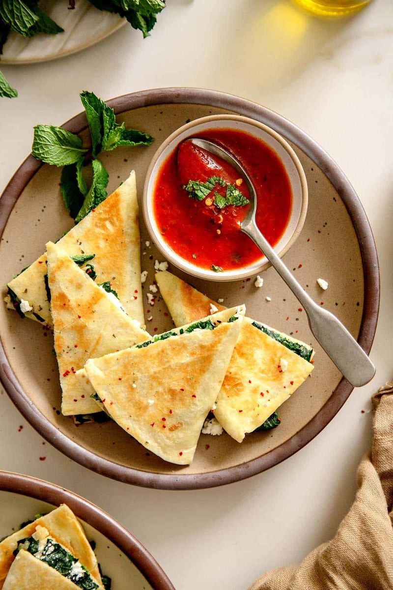 Spinach and Feta Quesadillas