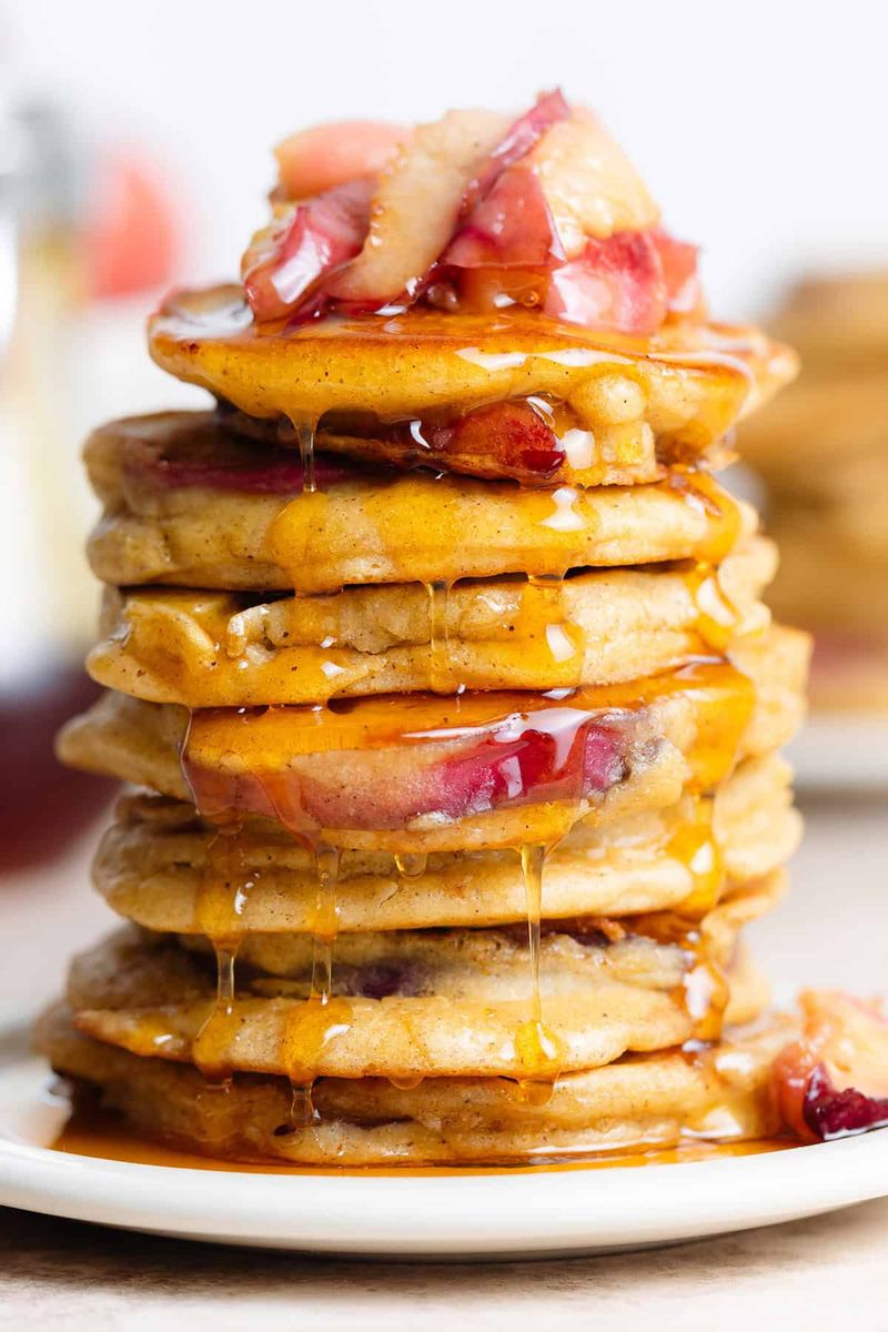 Peach And Ginger Pancakes With Honey