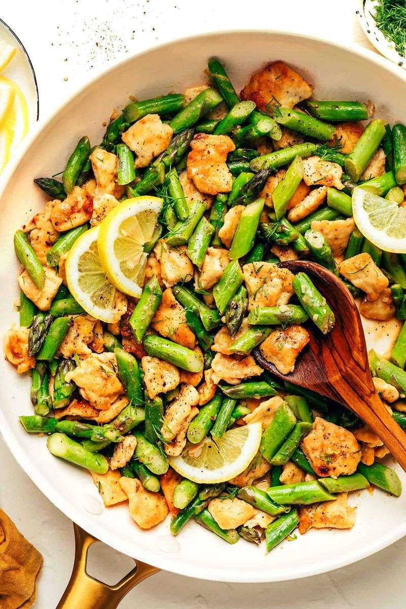 Lemon Herb Chicken and Asparagus Rice Bowl