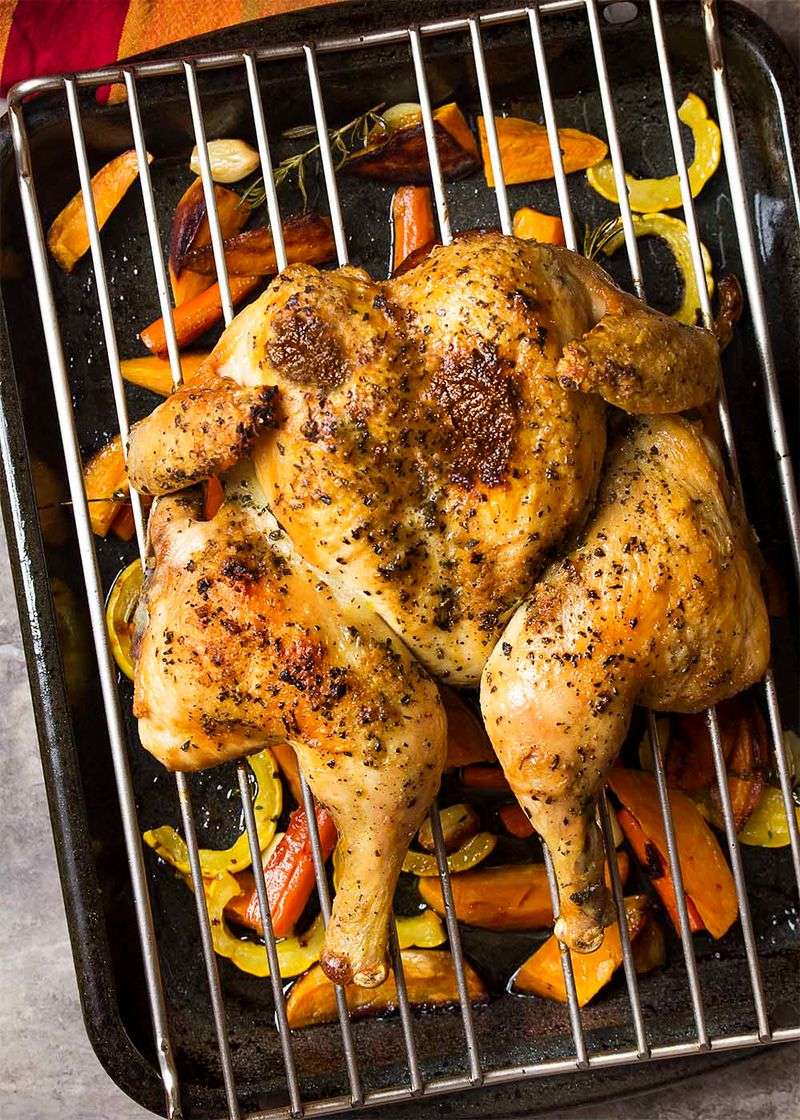 Roast Chicken With Roasted Root Vegetables