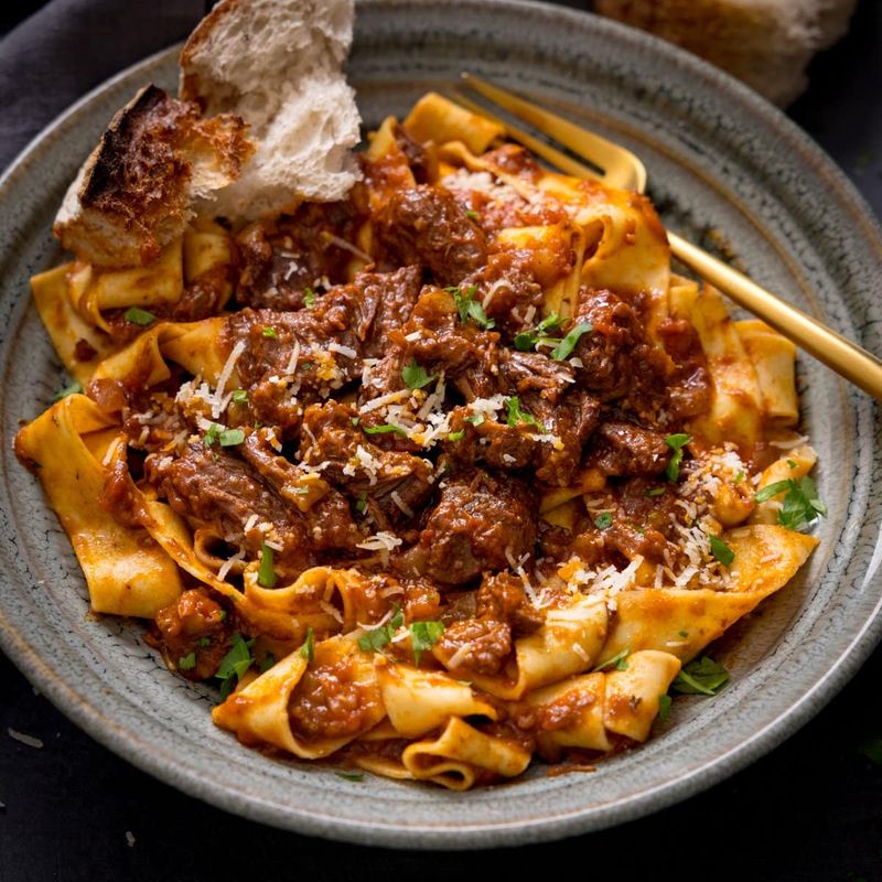 Beef and Red Wine Pasta Bake