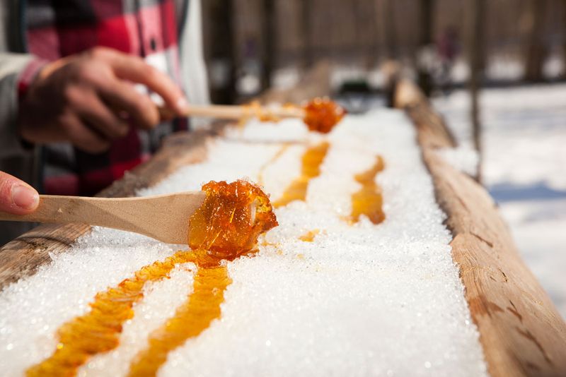 Maple Taffy on Snow