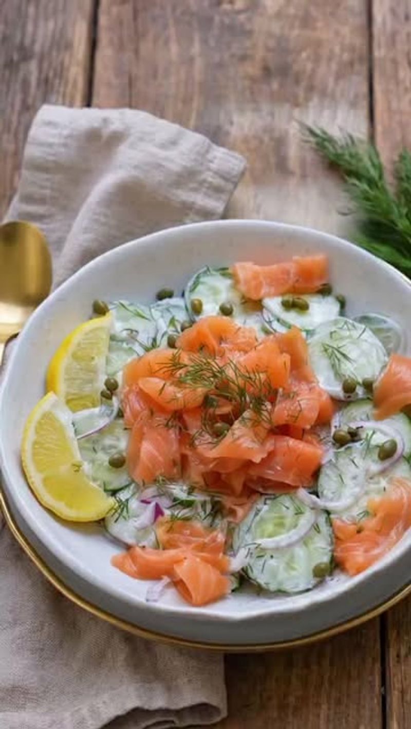 Smoked Salmon And Cucumber Salad With Dill