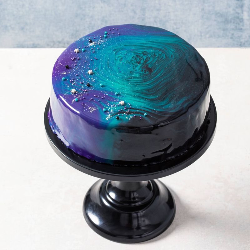 Galaxy Mirror Glaze Cake