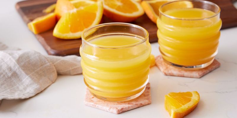 Orange Juice Served in Very Small Glasses