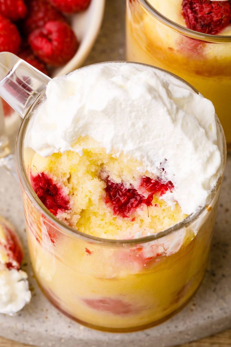 Raspberry Lemon Mug Cake