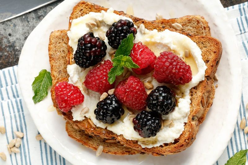 Raspberry Honey Ricotta Toast