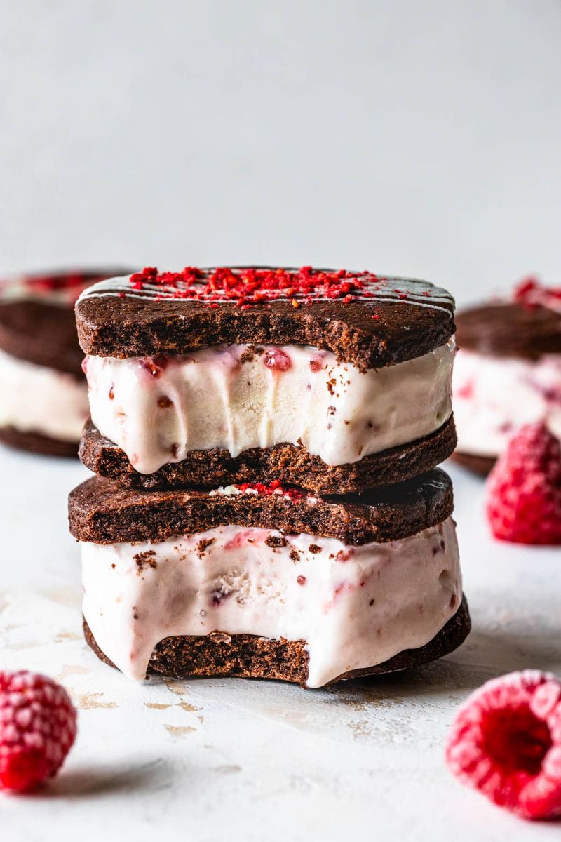 Raspberry Ice Cream Sandwiches