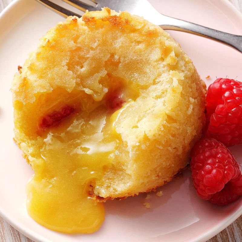 White Chocolate Raspberry Lava Cakes