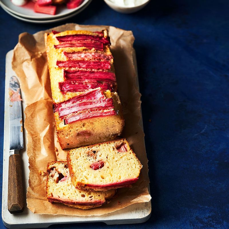 Rhubarb and Custard Loaf Cake