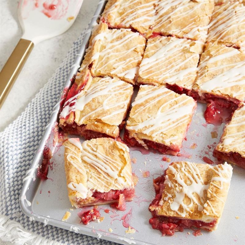 Rhubarb and Custard Slab Pie
