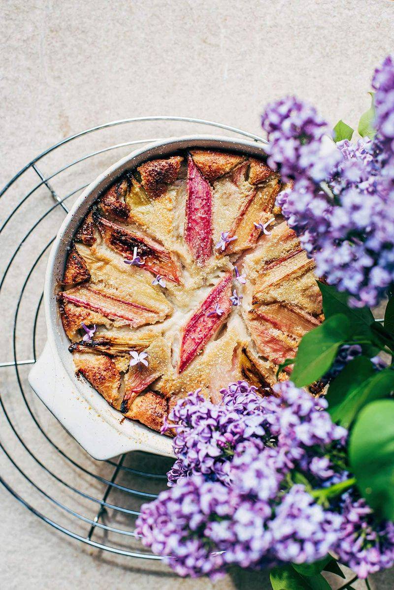 Rhubarb and Custard Clafoutis