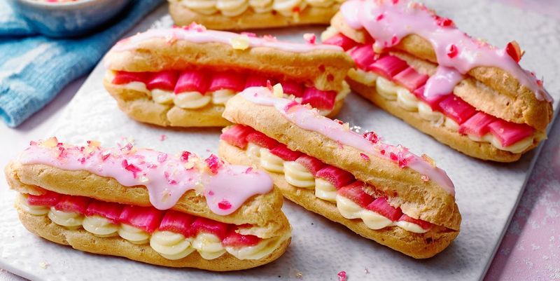 Rhubarb Custard Éclairs