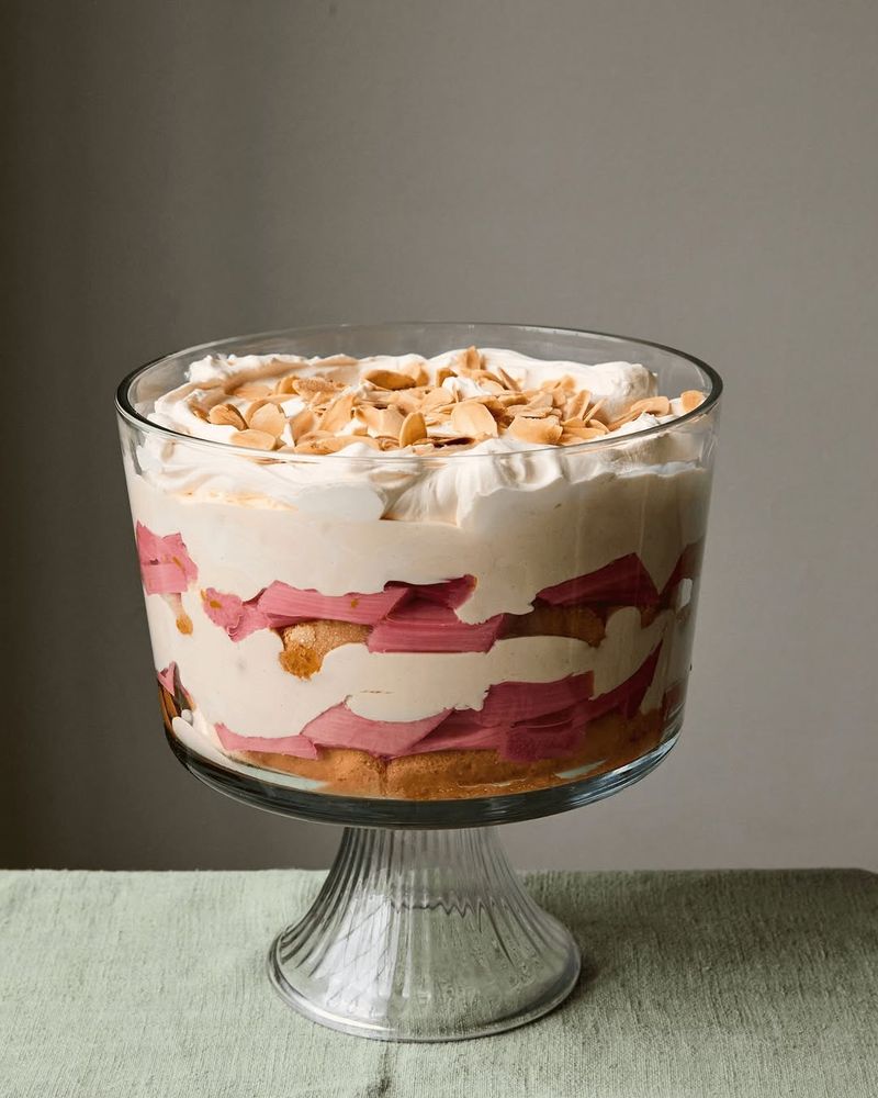 Rhubarb Custard Trifle Cake