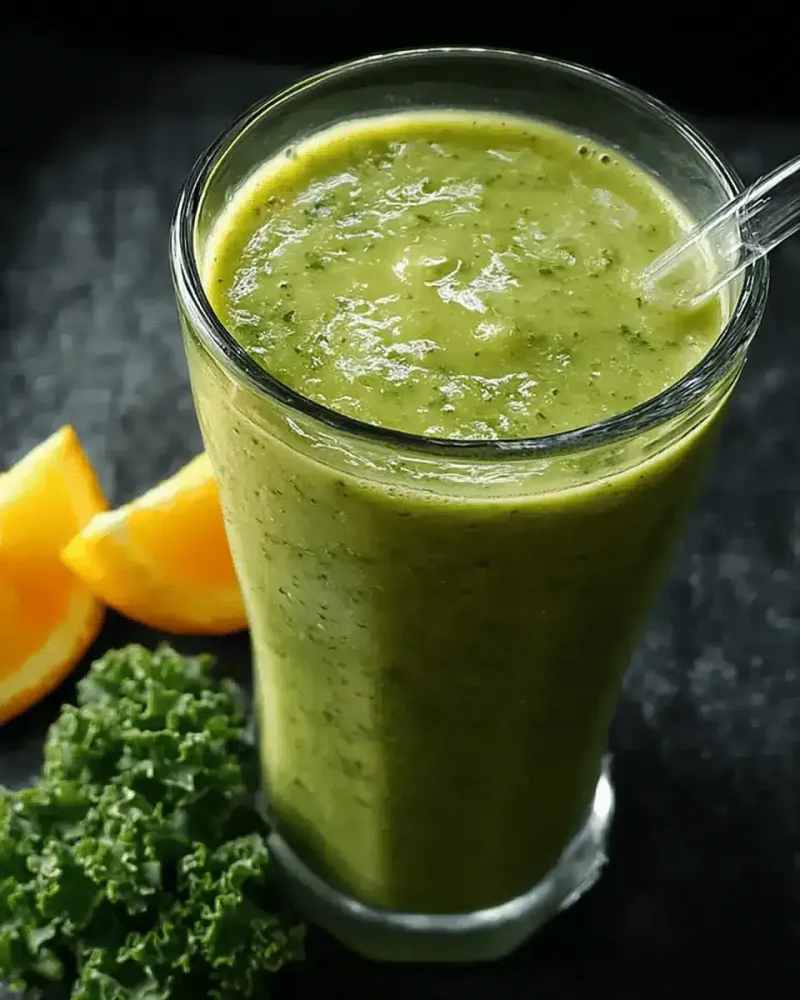 Smoothie With Kale, Fortified Orange Juice, and Banana