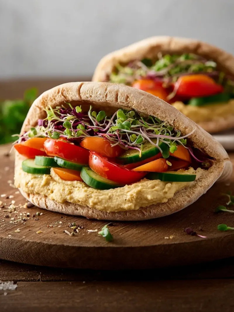 Paprika Crisp and Hummus Pita Pocket
