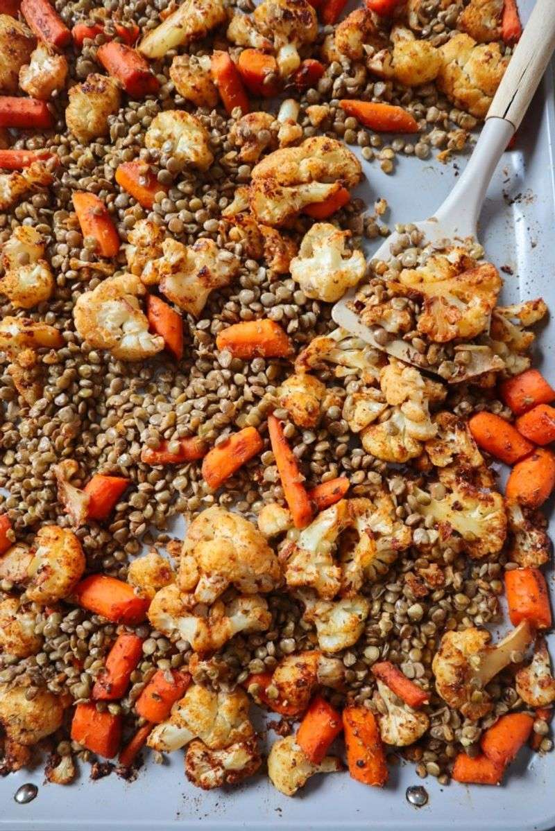 Spiced Cauliflower and Lentil Tray Bake