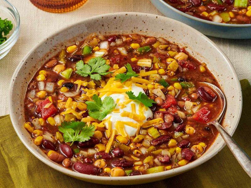 Cheesy Bean And Vegetable Chilli