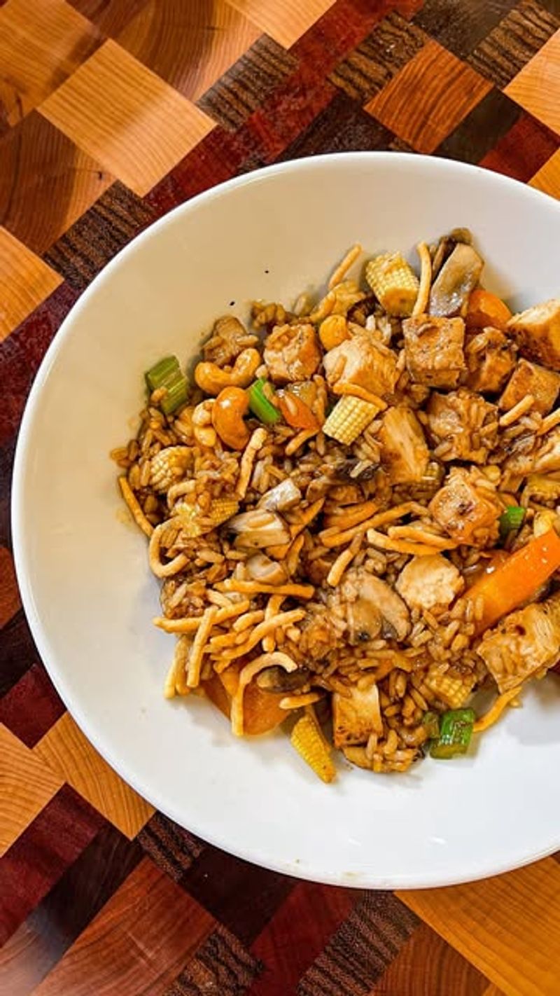 Leftover Stir-Fry with Hoisin Sauce and Sesame Seeds