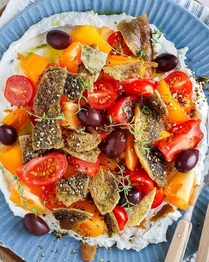 Tomato, Za'atar, and Crispy Pita Chip Bowl