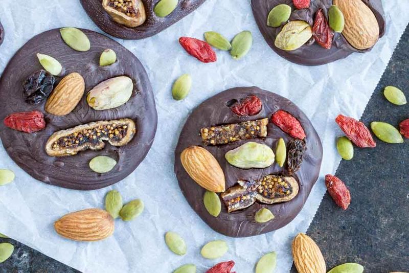 Dark Chocolate Square with Almonds