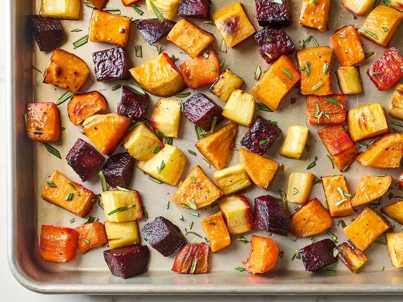 Maple Dijon Roasted Root Vegetables