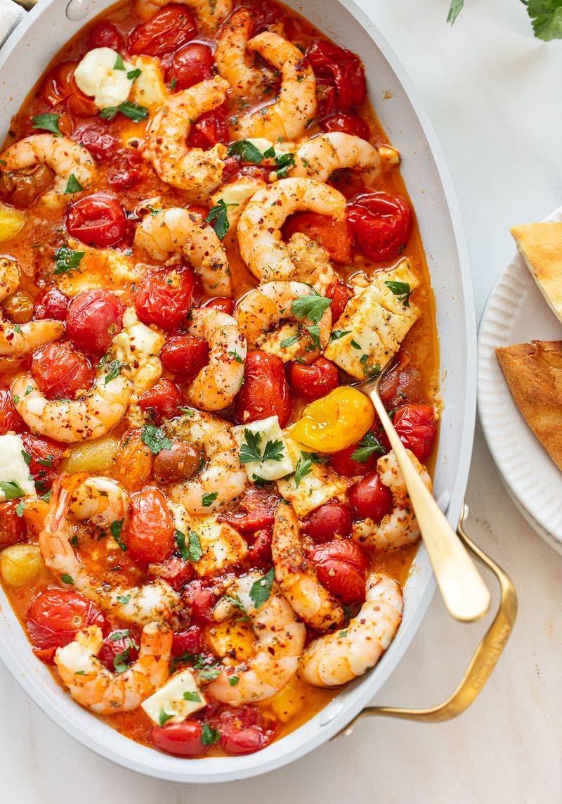 Garlic Butter Prawns with Cherry Tomatoes and Courgette