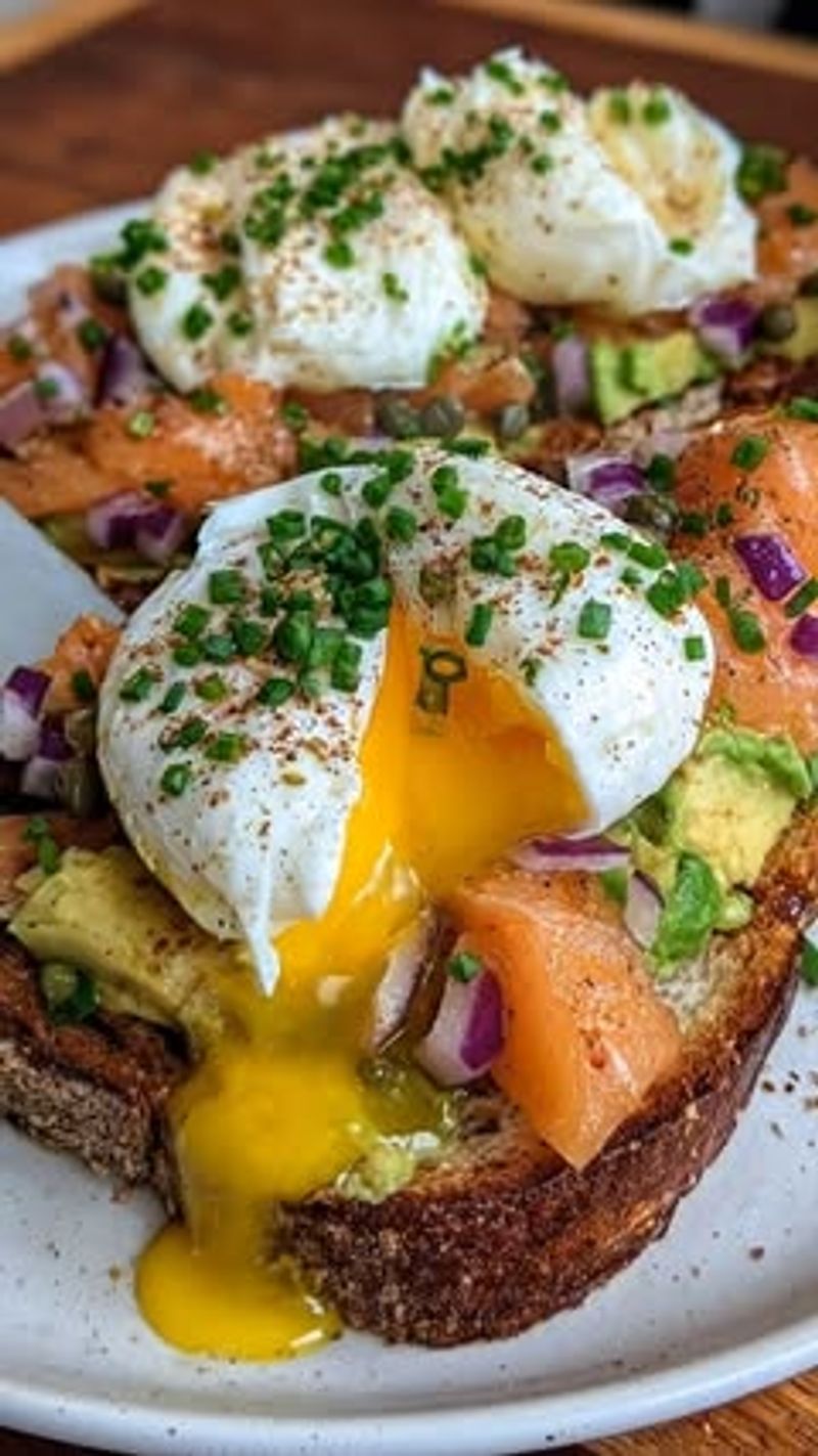 Avocado And Poached Egg Savoury Pancakes