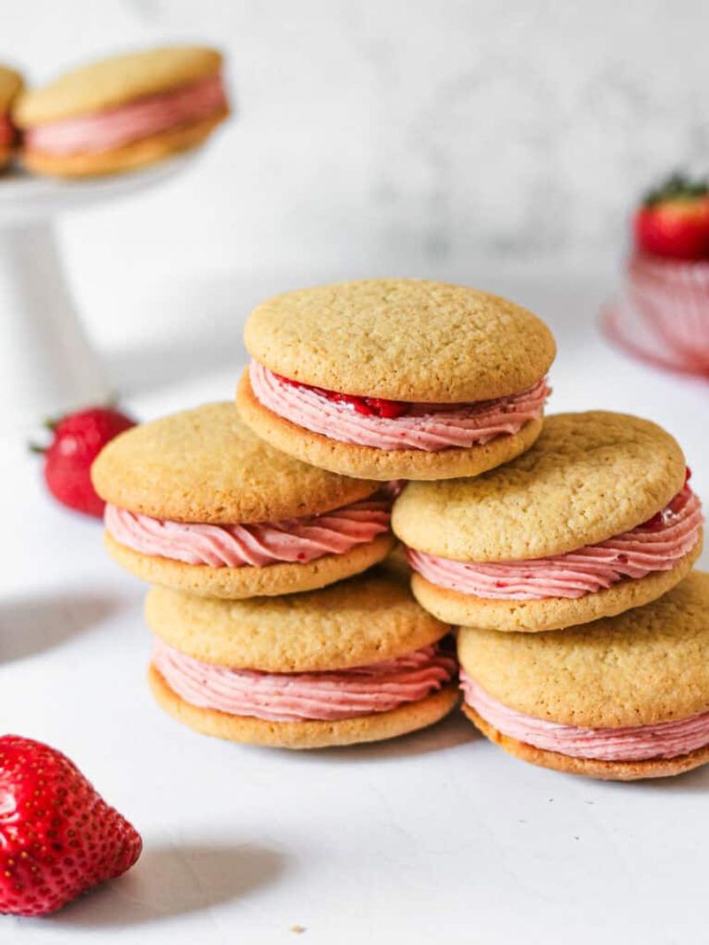 Strawberry Cream Sandwich Biscuits