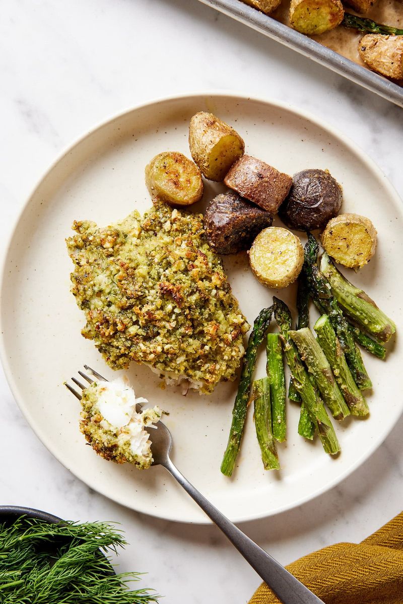 Herb-Crusted Halibut