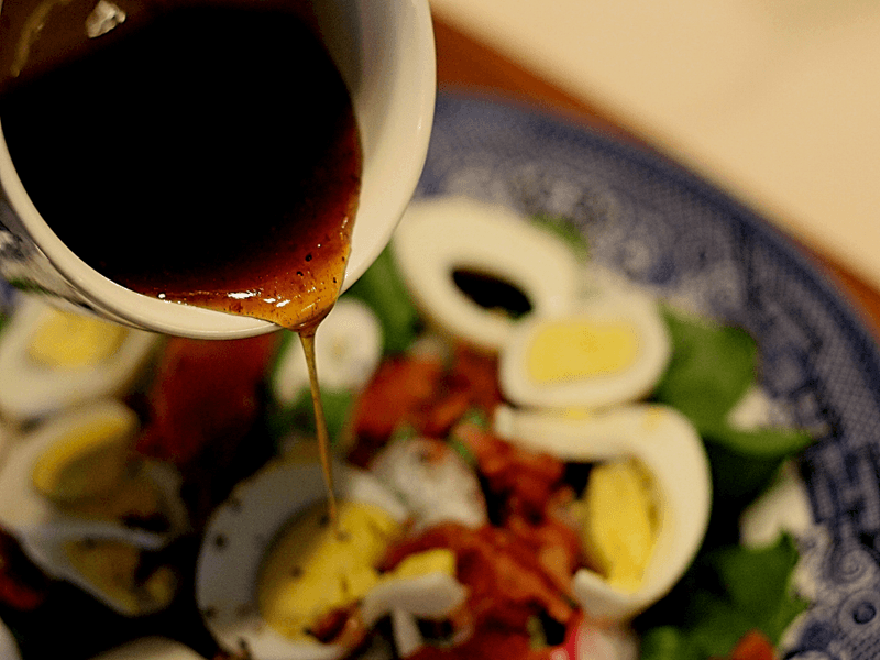 Dandelion Greens with Hot Dressing