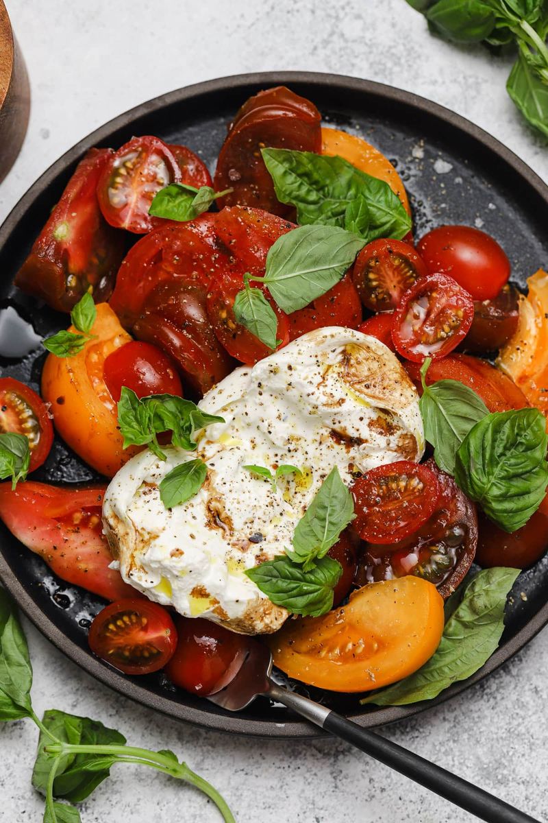 Rough-Cut Burrata with Heirloom Tomatoes