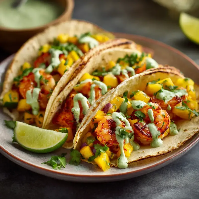 Chili-Lime Shrimp Tacos With Mango Slaw