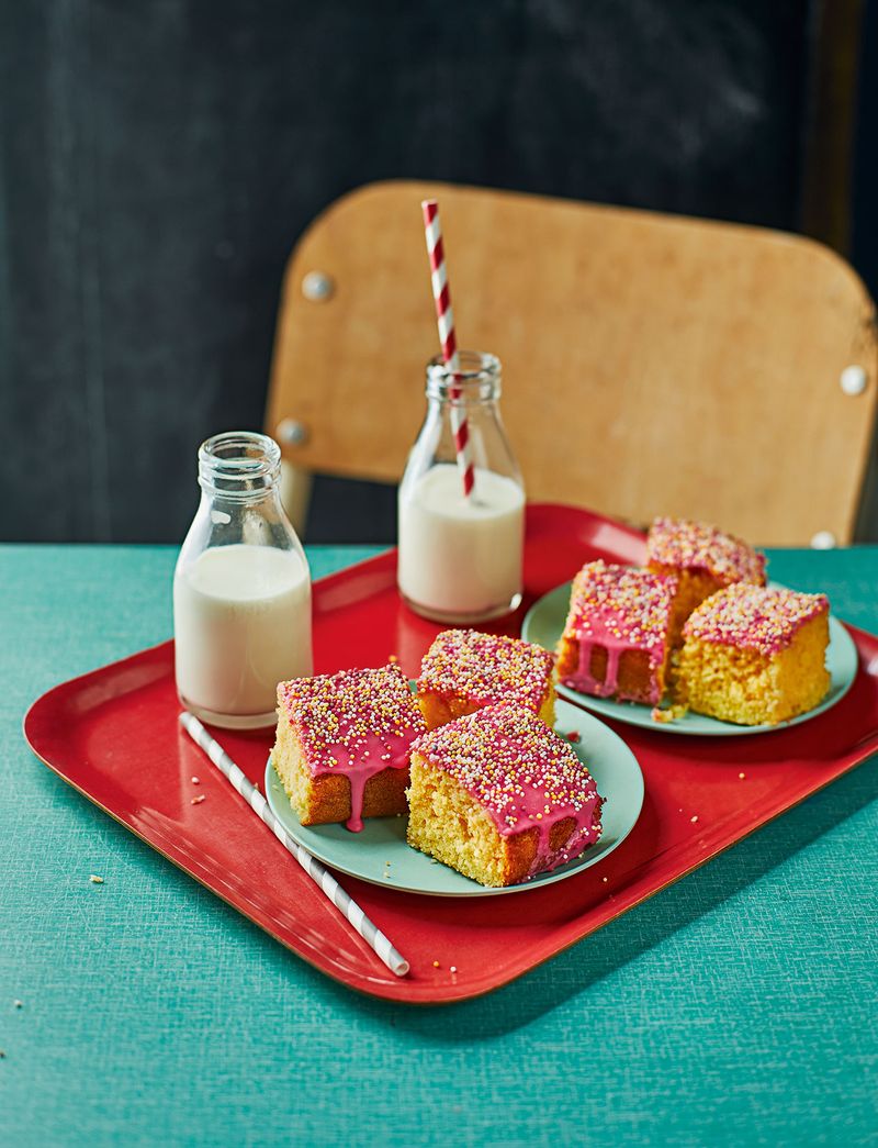 Sponge Cake with Pink Icing