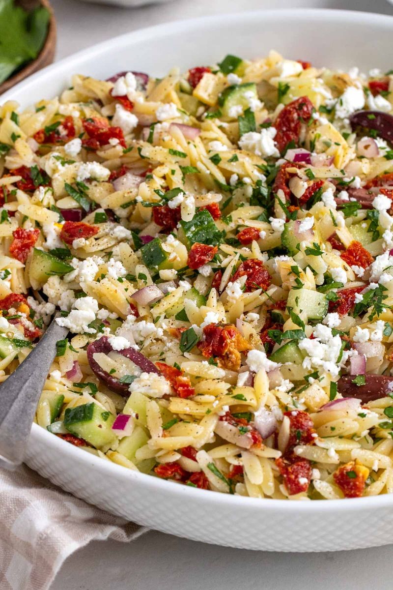 Orzo Salad with Sun-Dried Tomatoes and Artichokes