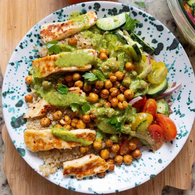 Roasted Chickpea and Halloumi Power Bowl