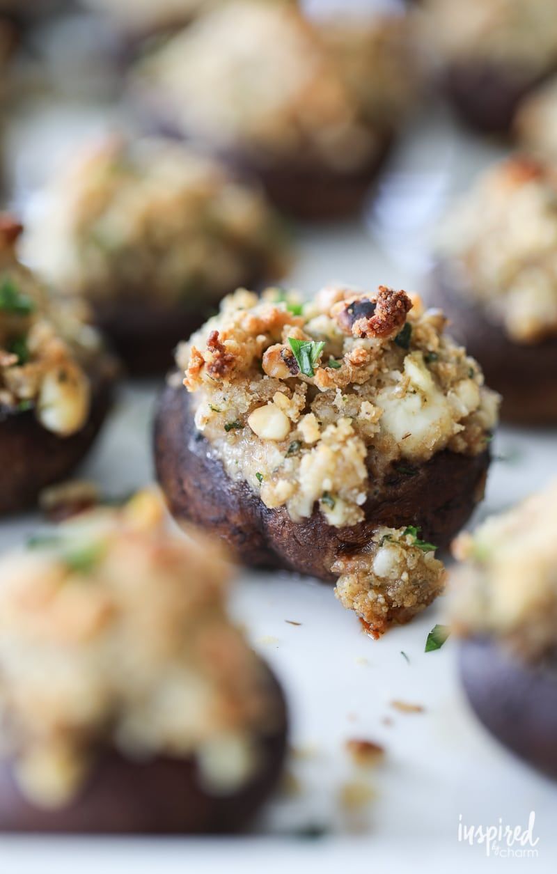 Blue Cheese and Walnut Stuffed Mushrooms