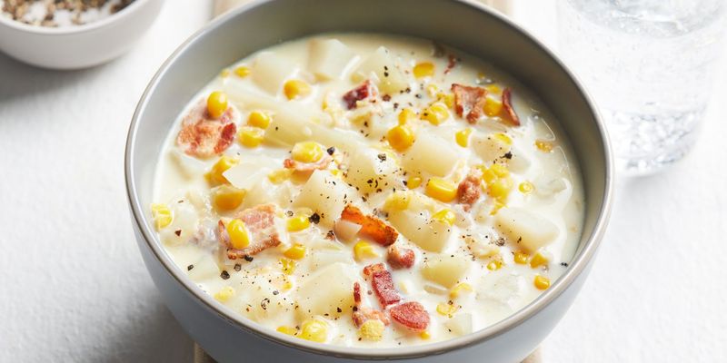 Corn Chowder with Crispy Bacon