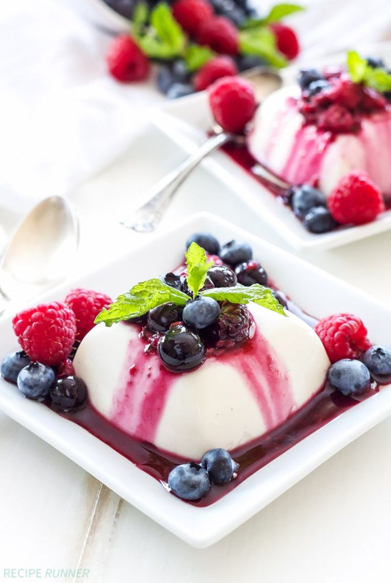 Petite Panna Cotta with Berry Sauce
