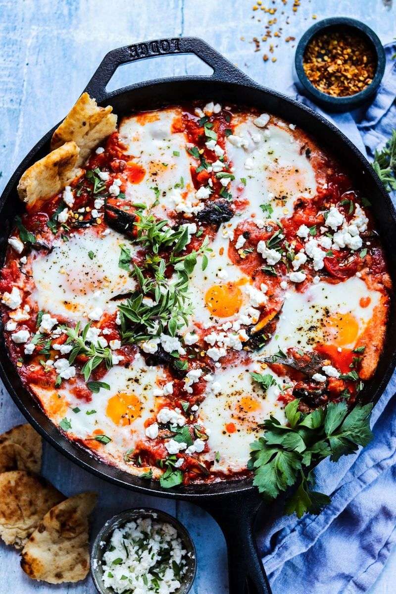 Shakshuka With Feta and Harissa