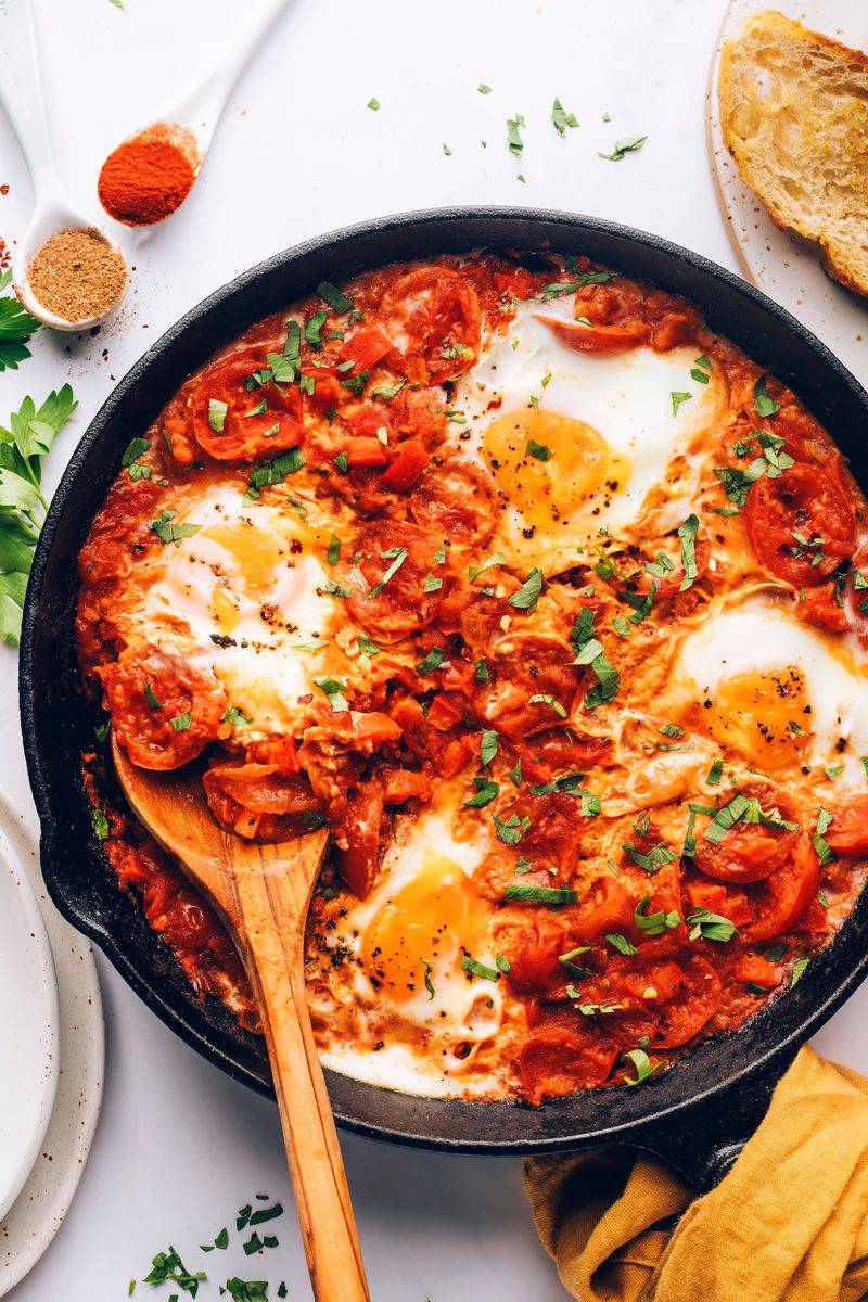 Shakshuka: Eggs Poached in Spiced Tomato Sauce