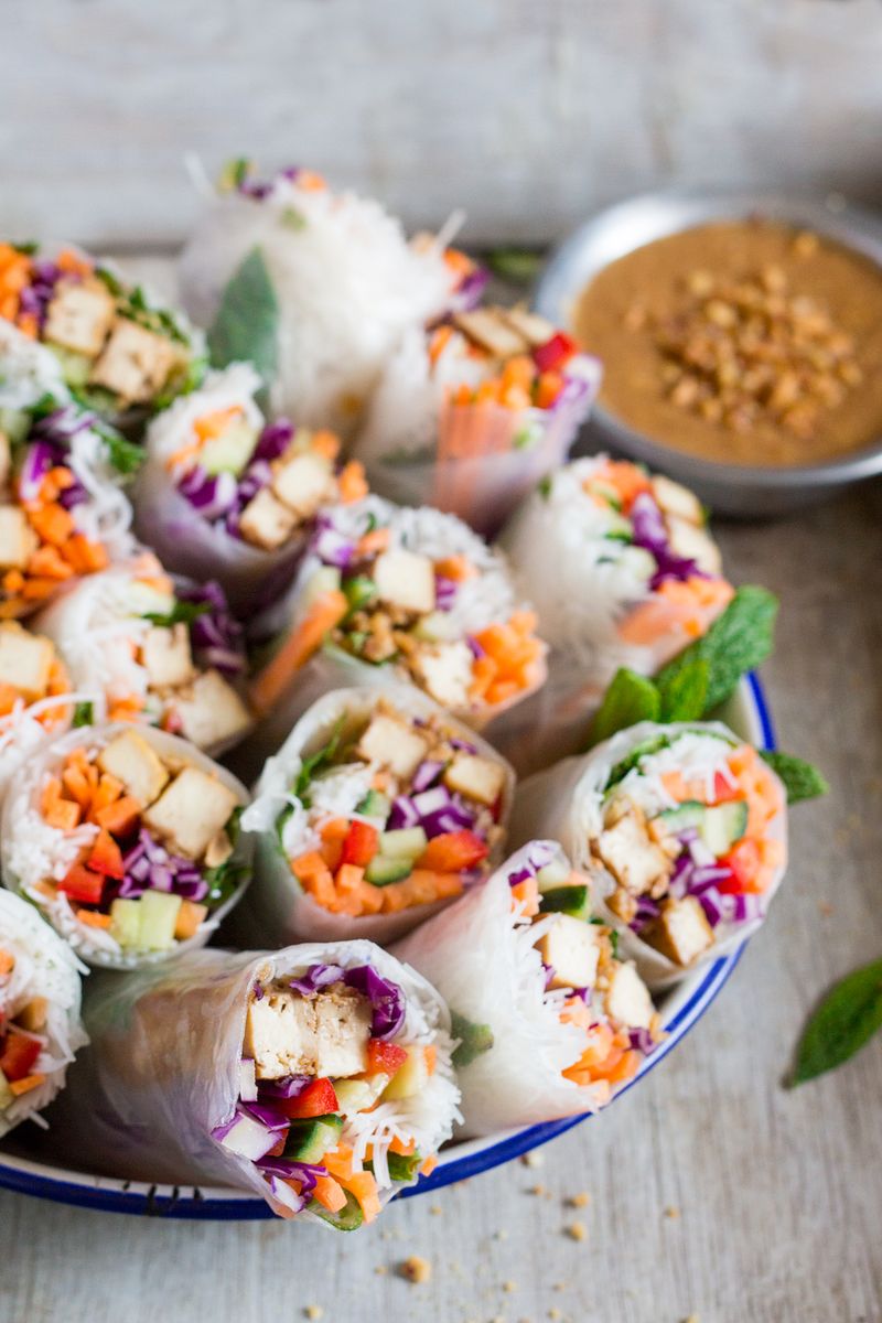 Crispy Tofu Rice Paper Rolls