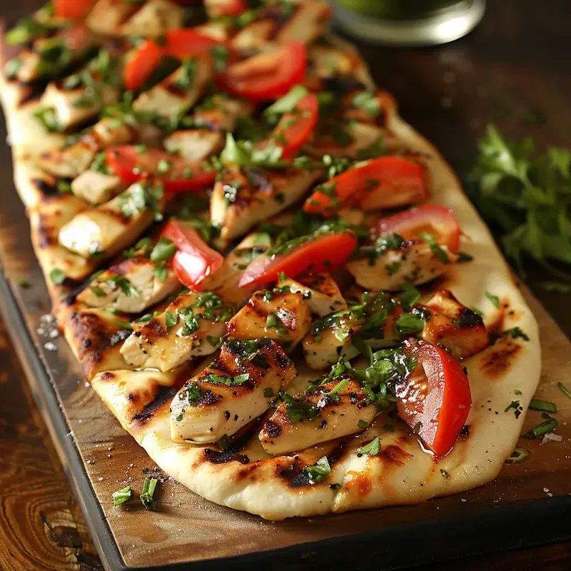 Hot Honey Chicken Flatbread on the Grill