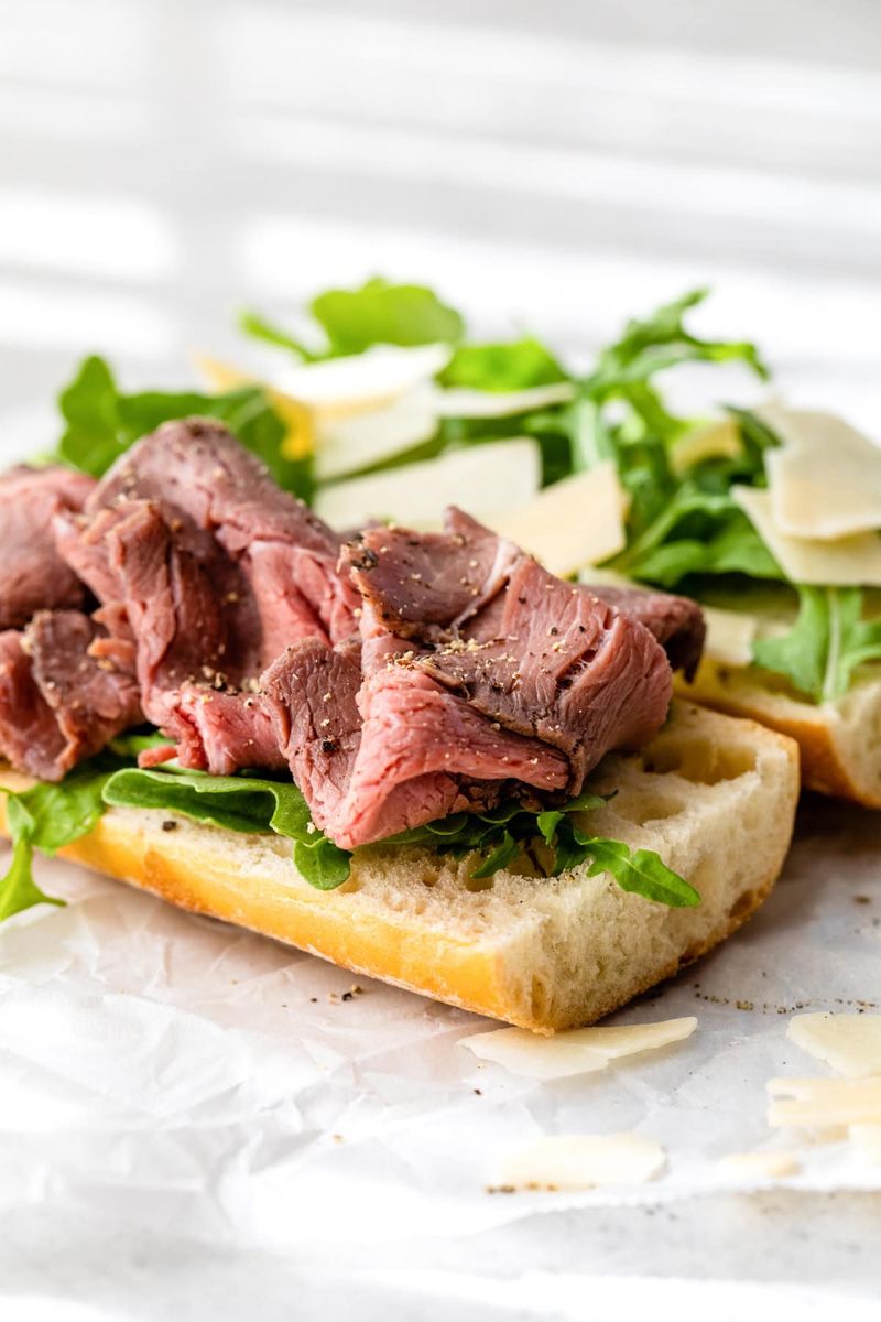 Roast Beef with Horseradish and Arugula