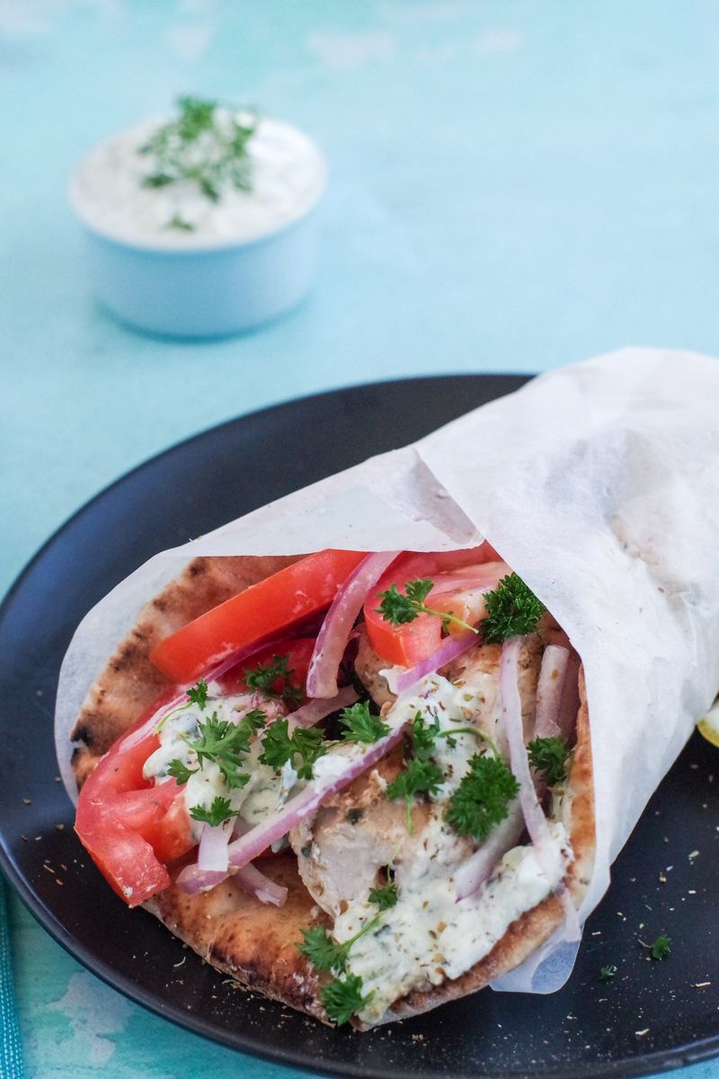 Greek Chicken Souvlaki Wraps